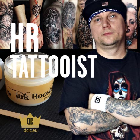 HR Tattooist recommends the high quality tattoo care Ink Booster and Ink Protector of the DC Invention Company.