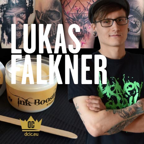 Lukas Falkner recommends the high quality tattoo care Ink Booster and Ink Protector of the DC Invention Company.